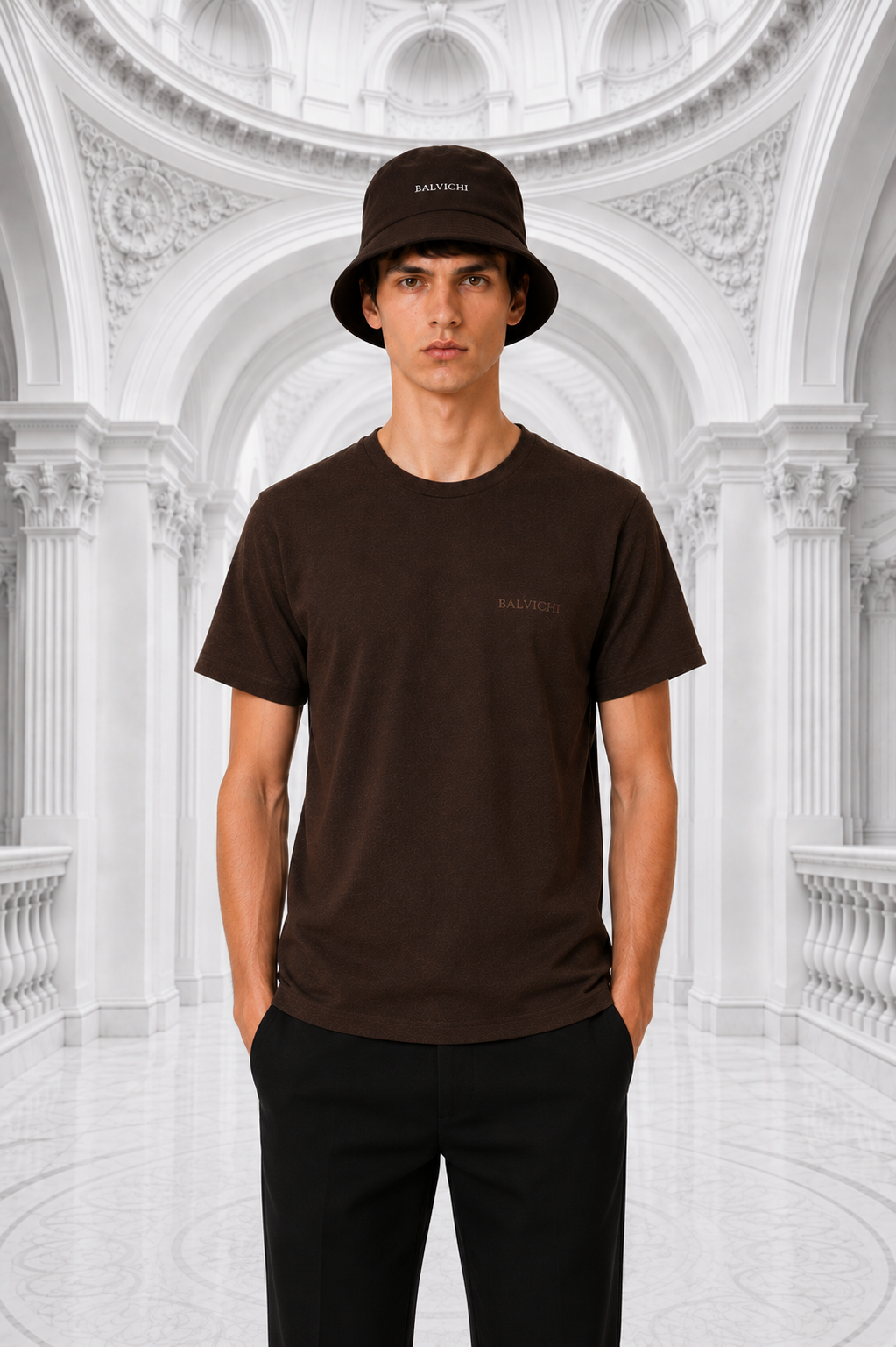 Unisex-Balvichi Embroidered T-Shirt