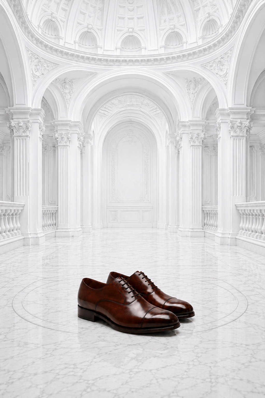 Label Oxford in Leather Brown